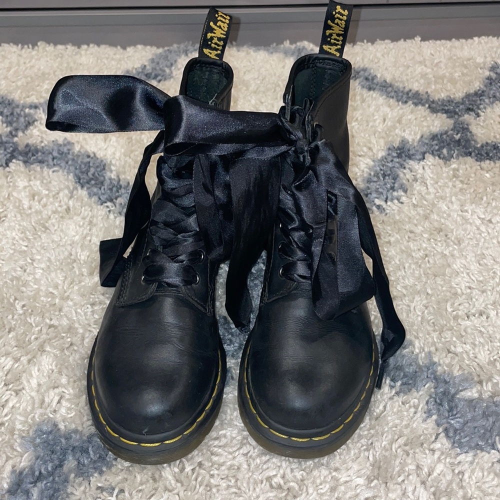 Black Dr. Martens combat boots
